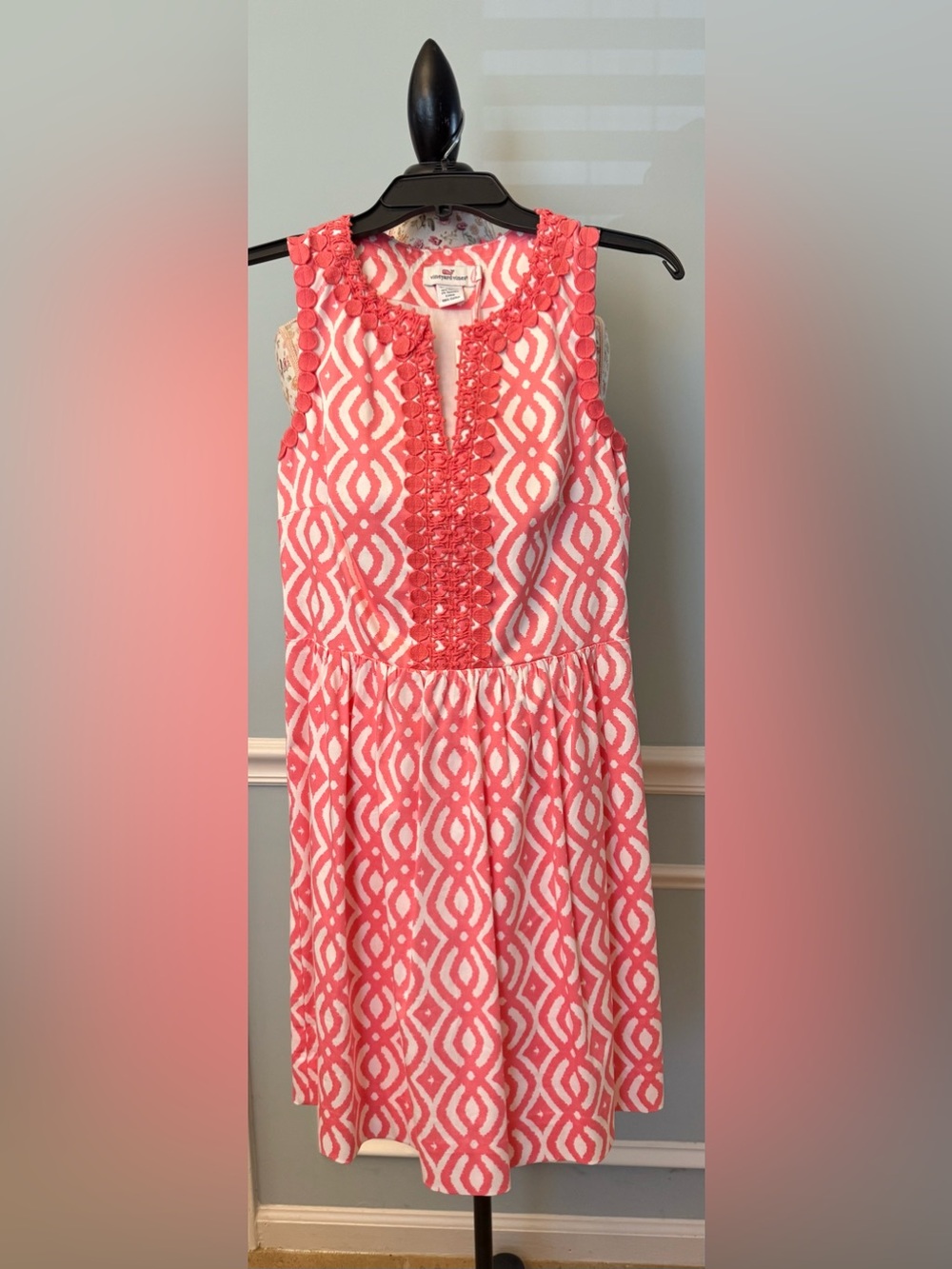 Vineyard Vines Lattice Scribble Dress Cape Coral Size 8